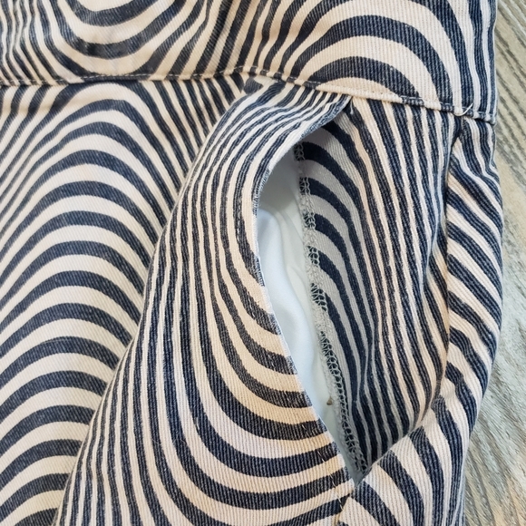 Altar'd State Jean Stripe Mini Skirt Womens S Blue Off White Denim - Picture 4 of 11